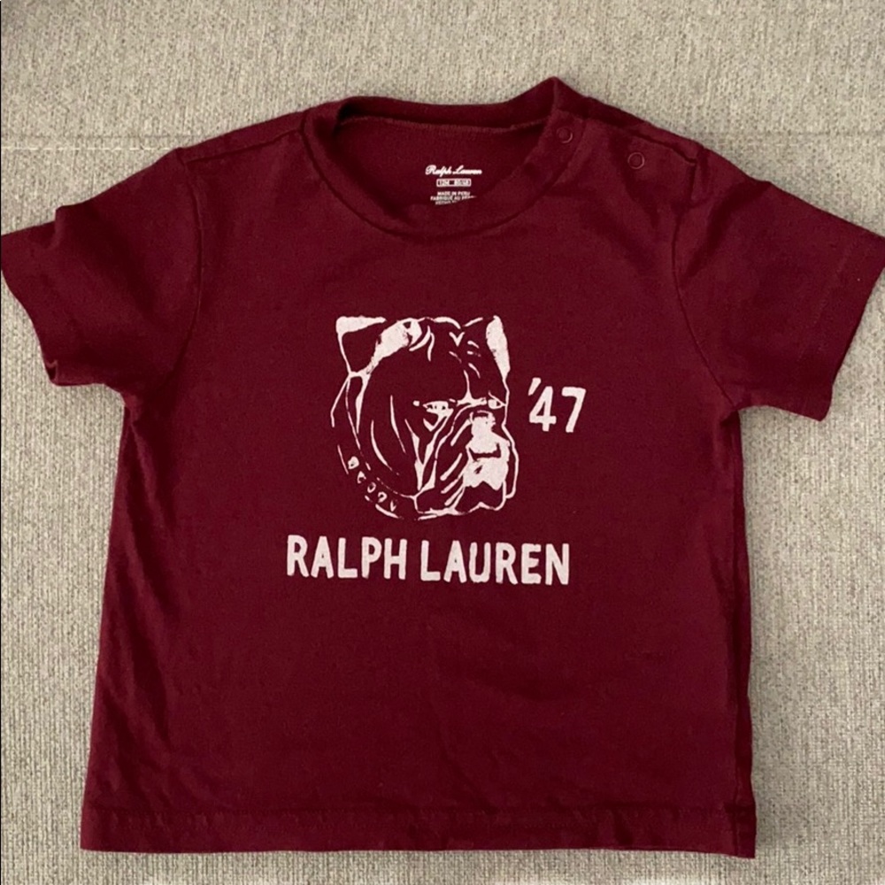 ➖Ralph Lauren Maroon Bulldog T-Shirt➖